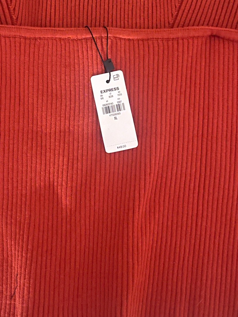 Express Red and tan Ribbed Knit Tube Top with Tags - Picture 15 of 16
